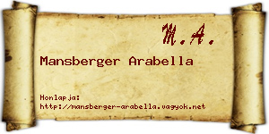 Mansberger Arabella névjegykártya